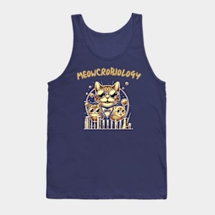 Meowcrobiologists at Work - FUNNY CATS STUDY CHEMISTRY - meowcrobiology Tank Top